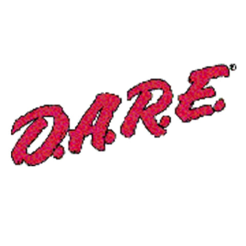 Red DARE Vinyl Decal - Black Outline - Jagged