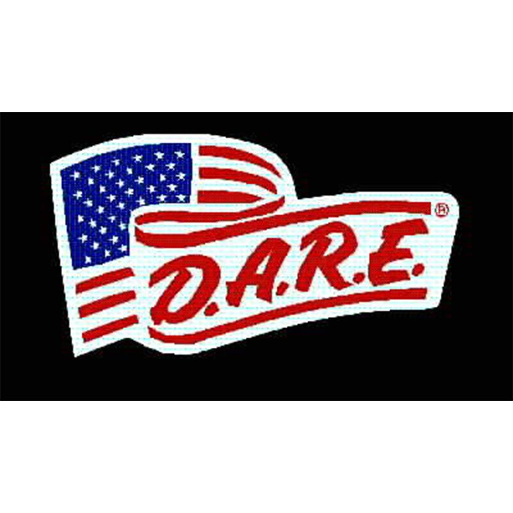 DARE Flag Vinyl Decal - White Background - Magnetic